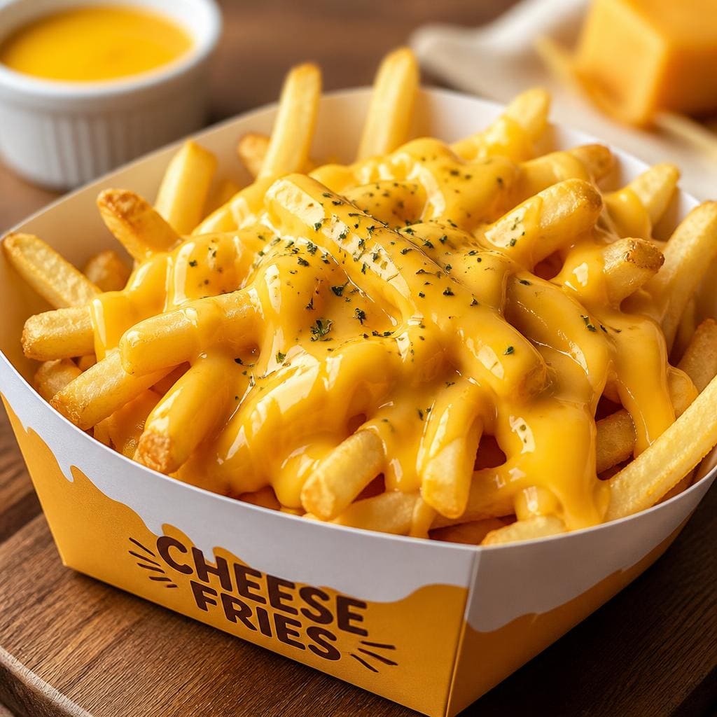 Cheese Fries dengan french fries dan cheese sauce